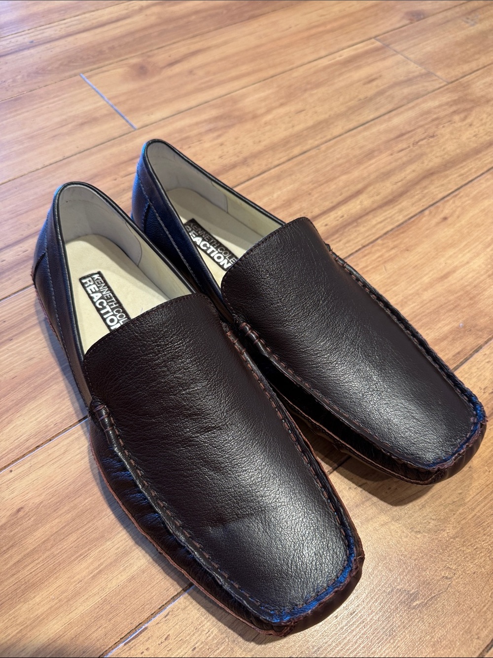 Kenneth Cole Reaction W60216 Brown Leather Driving Loafers NWOT